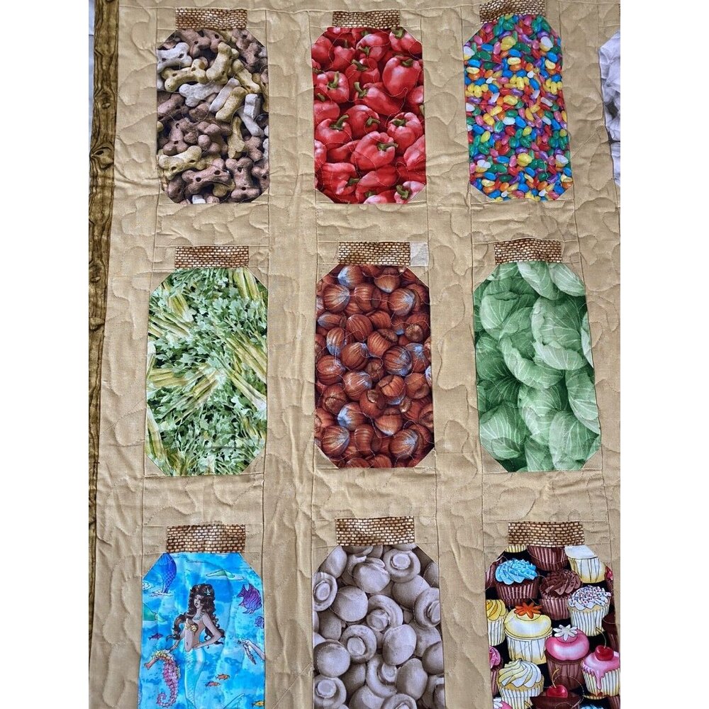 Canning Jar Fabric Art Wall Hanging SOKA “I Can Put It In A Canning Jar!” 37x52” - Picture 6 of 7